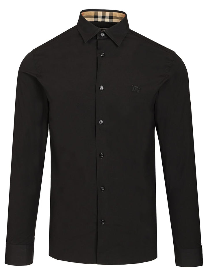 Burberry Slim Fit Shirt In Stretch Cotton Shirts - Black | 6156d2ce105f61ef3de3901d9e67631aa86756bb