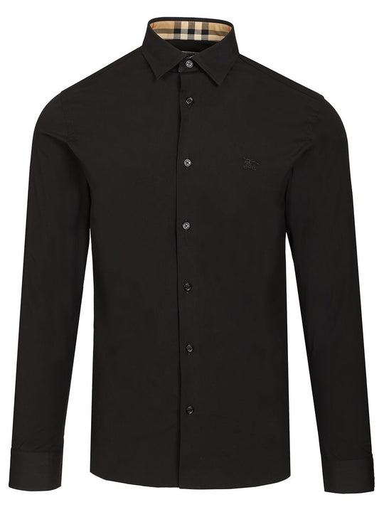 Slim Fit Shirt In Stretch Cotton Shirts Black