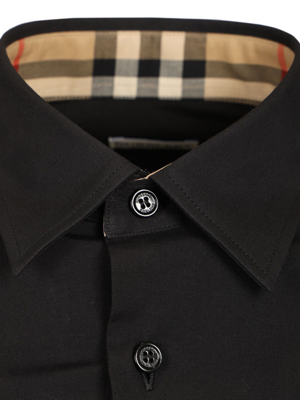 Burberry Slim Fit Shirt In Stretch Cotton Shirts - Black | a705595d36875d7ad337960b3f7d4910f56979be
