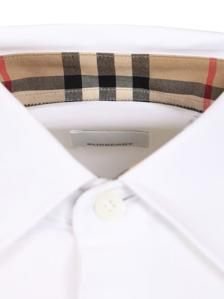 Burberry Slim Fit Shirt In Stretch Cotton Shirts - White | a4004ac12f3e88a56aa0fbc8b287955754e12d50