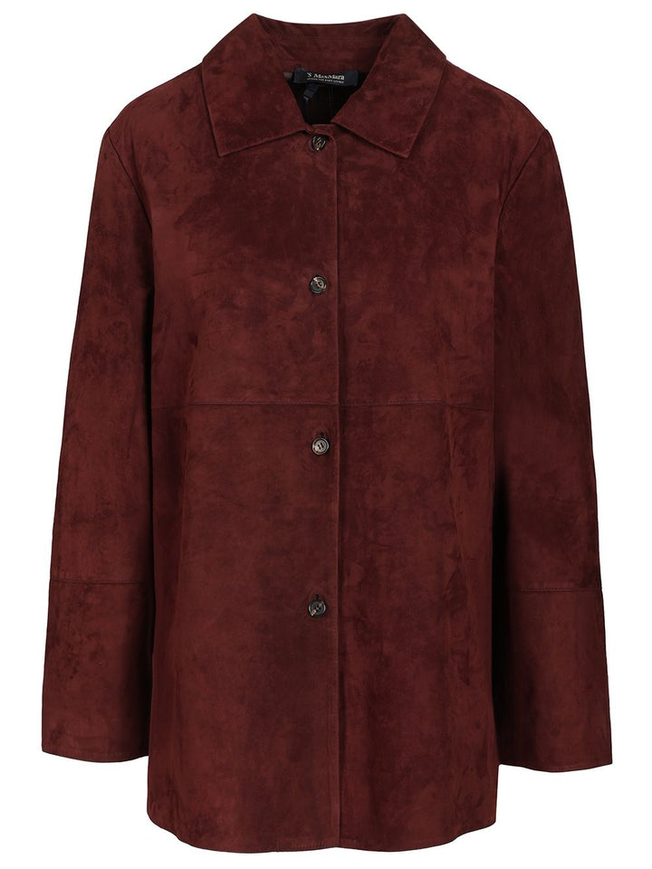 'S Max Mara Single-Breasted Jacket Shirts - Bordeaux | 53c9d07ccf6895f8107eb3c1b1a478b50ec1ee8f