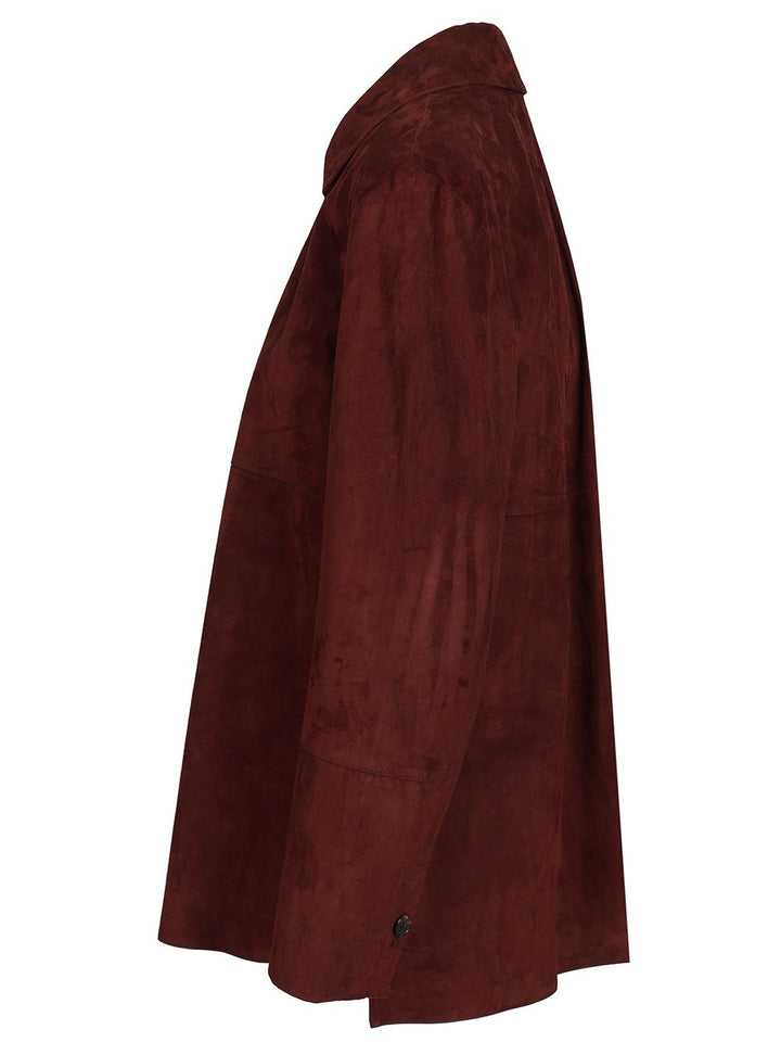 'S Max Mara Single-Breasted Jacket Shirts - Bordeaux | 595e1d60b2f6b07057e662be18b25ed91304d350