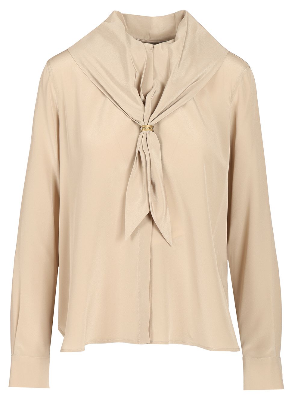 Max Mara Shirt With Scarf Shirts - Beige | 843ed829a62d41022ec7a126ce5bc34a80207843