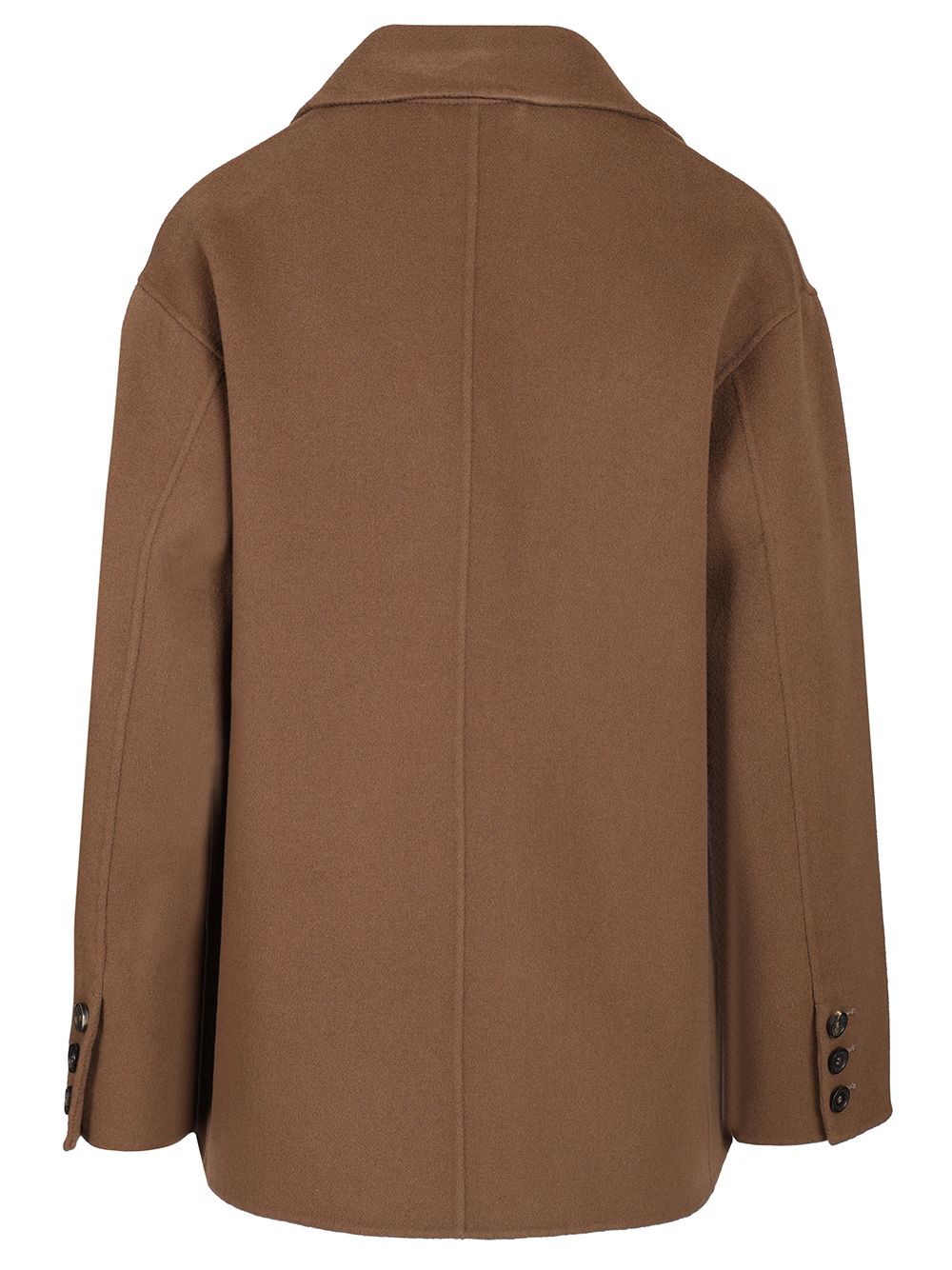 'S Max Mara Single-Breasted Double Wool Jacket Coats - Brown | 43ff663449b0e95a27df95b81d6638ae1f436bcb
