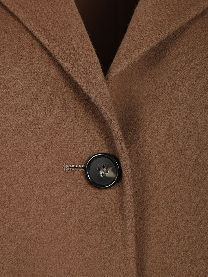 'S Max Mara Single-Breasted Double Wool Jacket Jackets - Brown | 74cf13086a7c80f5cc3274696d64e55a445ed3f5