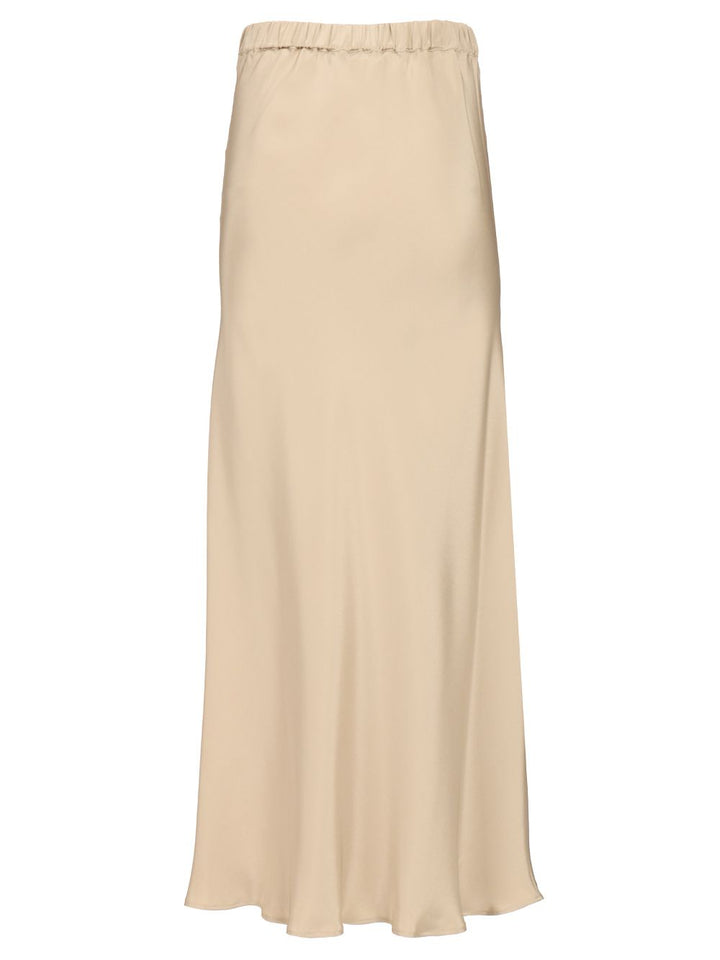 Max Mara Sospiro Long Silk Skirt Side M Logo Skirts - Beige | fa171c4c0e0de1ac7d5316be260eea9bf72aea6a