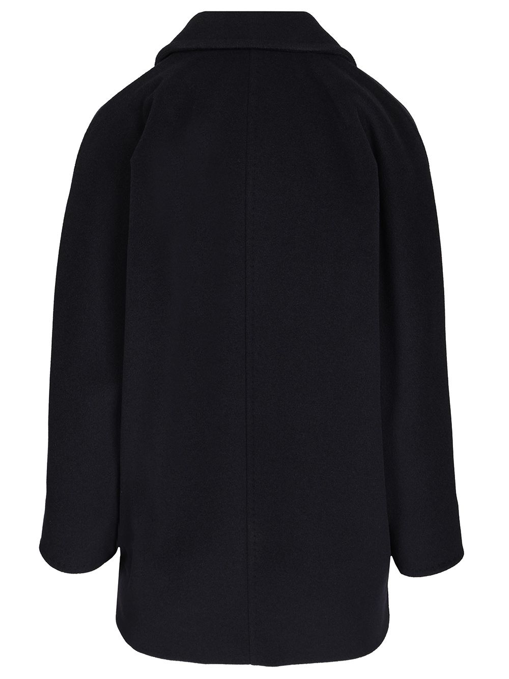 Max Mara Rebus Double Breast Short Madame Wool Cashmere Coat Coats - Blue | ce85d08bbbd37304d3748a7a56b072fd175689a9