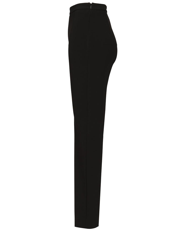 Max Mara Studio Slim Stretch Cady Trousers - Black | 552943923ba276d115a84e3e548d55bebd8cb48e