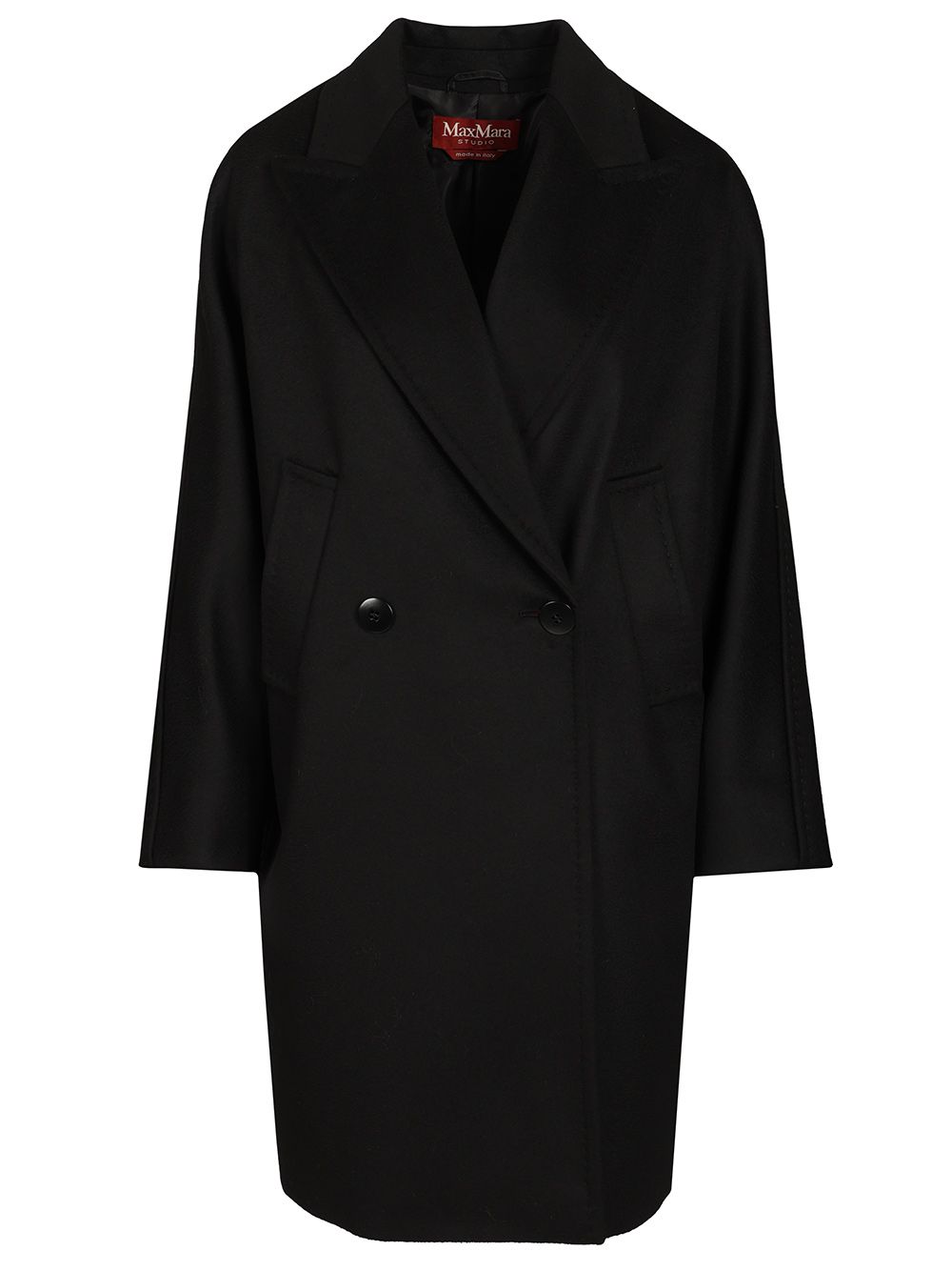 Max Mara Studio Mastro Midi Double Breasted Coat Coats - Black | 4cb4994e0064d0e0209153fa12f0e7ffdafee28a