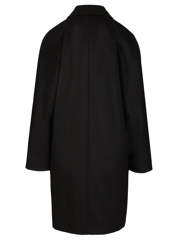 Max Mara Studio Double-Breasted Wool Drap Coat Coats - Black | 7ee6e29d7edce5cae1445e911246900db6d206d5