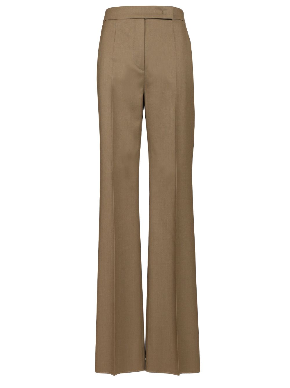 Max Mara Calte Single Pence Wool Gabardine Trousers - Beige | 28e1d7d41f17df6a13ef77a0301d2200e0819739