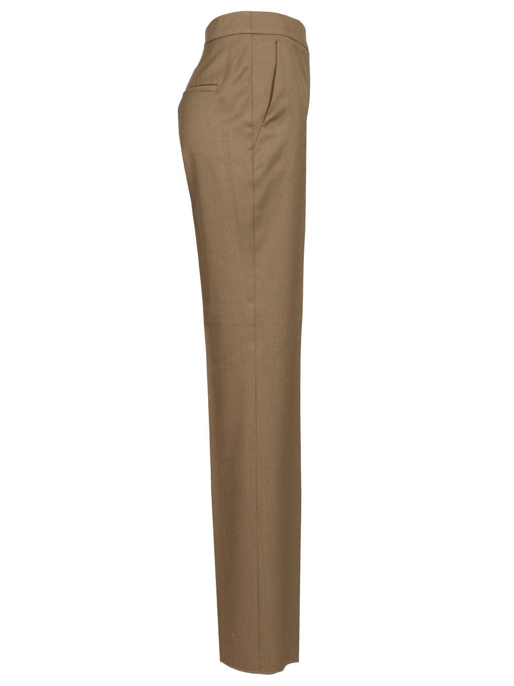 Max Mara Calte Single Pence Wool Gabardine Trousers - Beige | 53e51ff0ab1f1a4af9836e6292ac4001be6058be