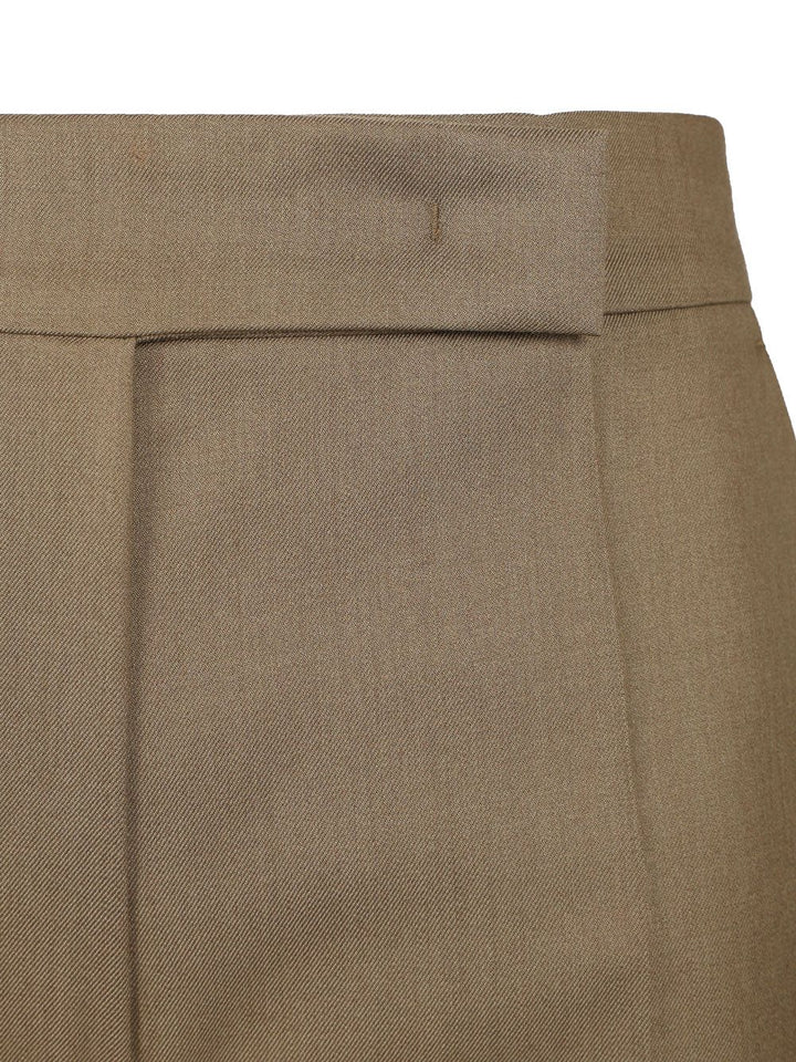 Max Mara Calte Single Pence Wool Gabardine Trousers - Beige | a8d491990c87b83a5290939b97ad2d26e1e39eb0