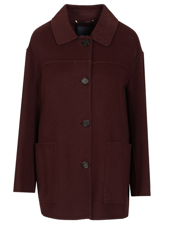 Short Wool Drap Coat Coats Bordeaux