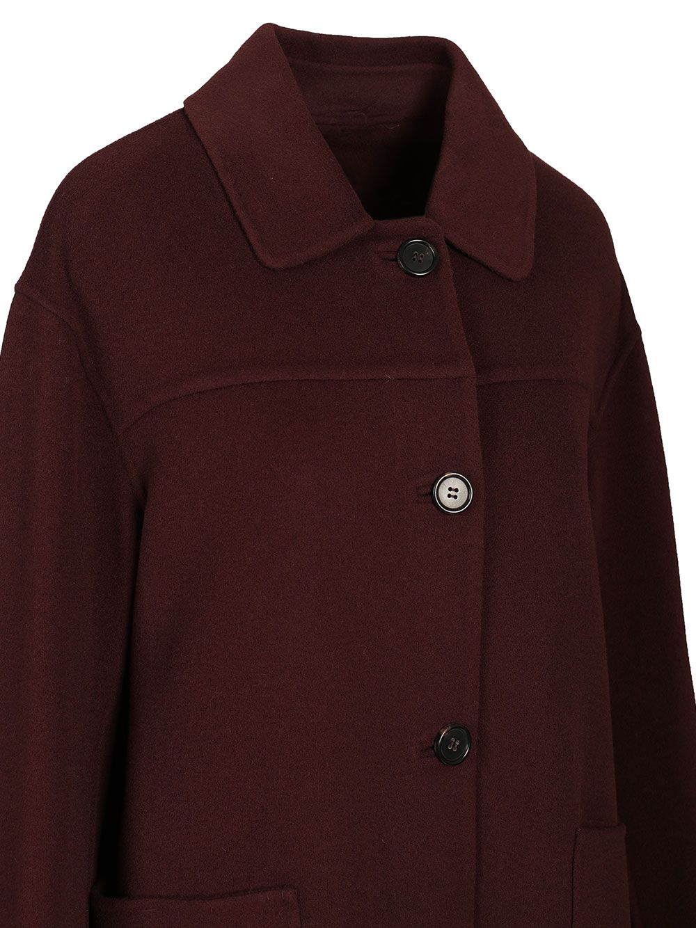'S Max Mara Short Wool Drap Coat Jackets - Bordeaux | 646ccd6af564257f592196b97a046e1e13b7efde