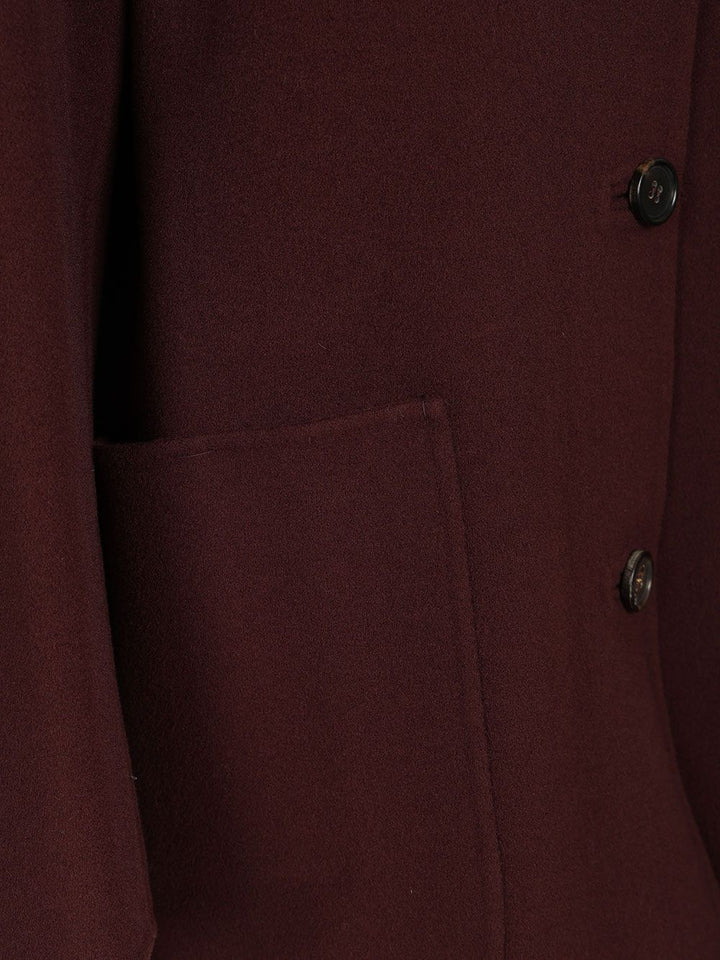 'S Max Mara Short Wool Drap Coat Coats - Bordeaux | 3afc688d0296942c7e554417851f8f81dae2af9f