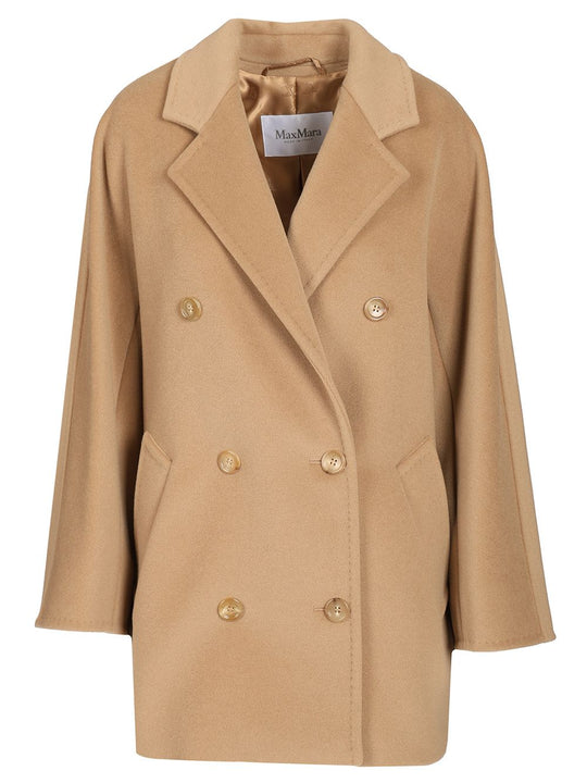 Rebus Double Breast Short Madame Wool Cashmere Coat Coats Beige