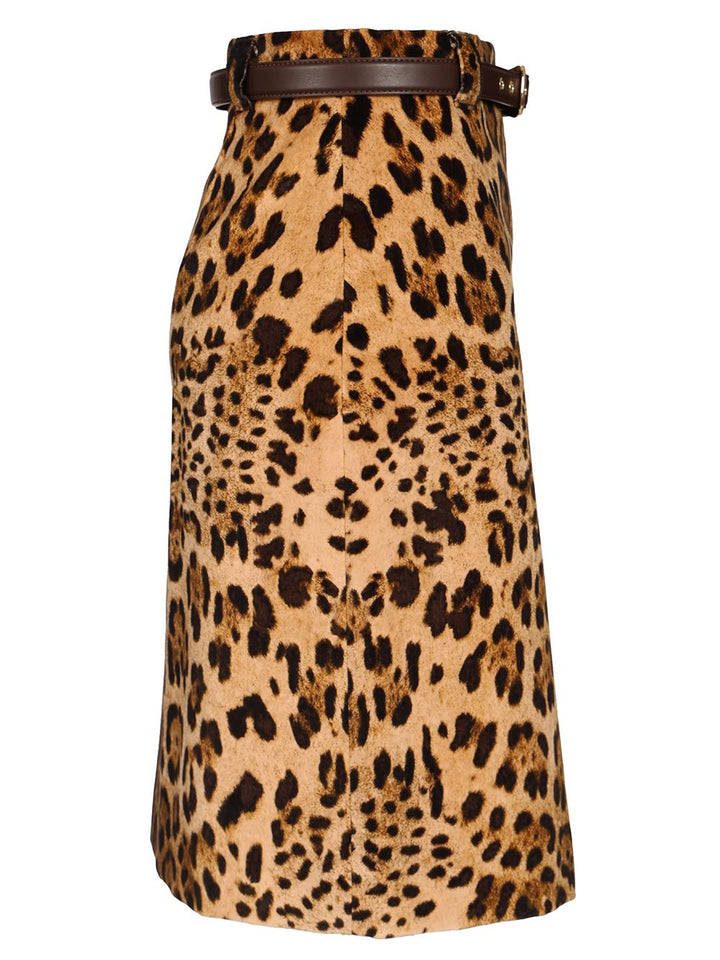 Max Mara Studio Printed Velvet Flared Miniskirt Skirts - Animalier | 61bda1bd9c3eedfa6d41776013db92b90f53c7af