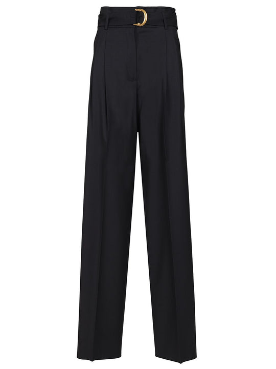 High-Waisted Trousers Blue