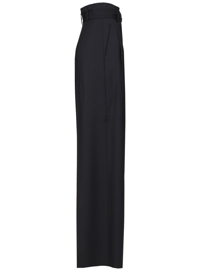 Max Mara Studio High-Waisted Trousers - Blue | 291a0facc3253215b1bd2fc6de14ba209d883157