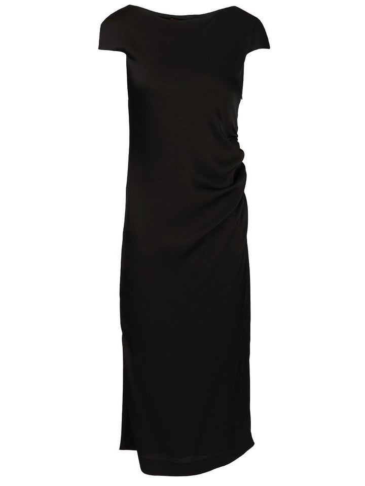 Max Mara Studio Shiny Cady Dress Dresses - Black | 51c1f2a9c279ca9eff41787d0b5470458b0bdb85