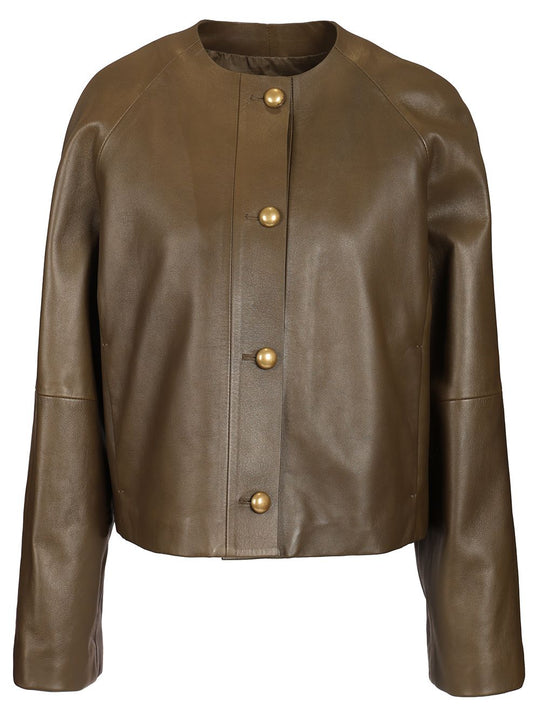 Crew Neck Jacket Jackets Green