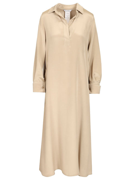Polo Dress In Silk CrêPe De Chine Dresses Beige
