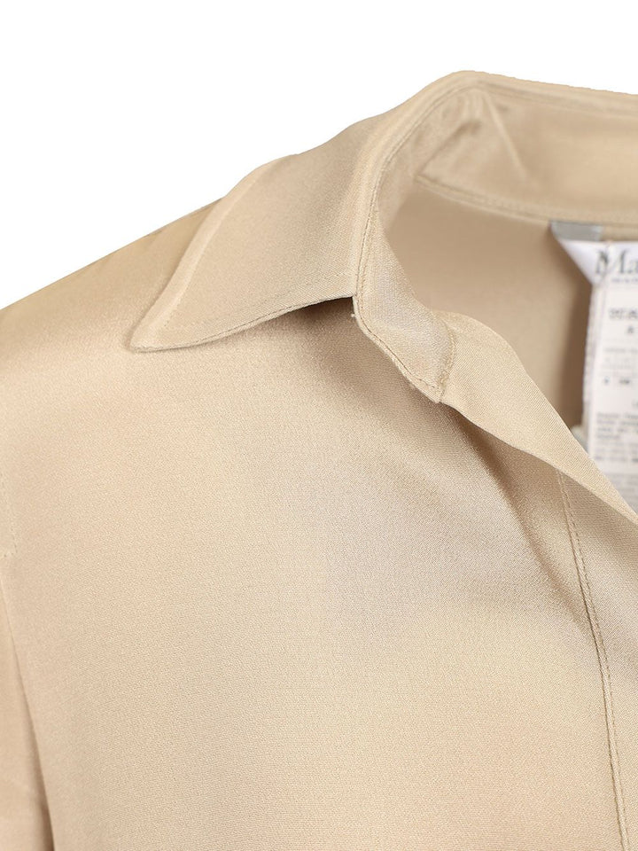 Max Mara Polo Dress In Silk Crêpe De Chine Dresses - Beige | 7f78b651c94b62f525a1bccf7d3f8344f9f724d9
