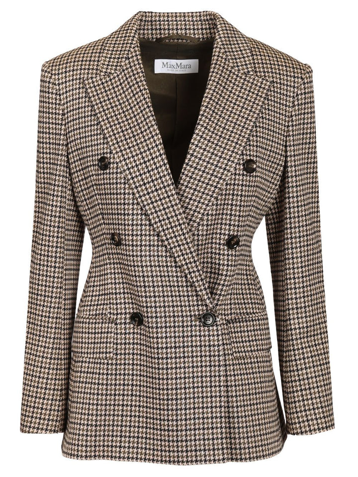 Max Mara Eccelso Blazer Double Breasted Pied De Poule Jackets - Multicolor | b96b23b1b4cc8b510586b0a976a91639afaa77e0