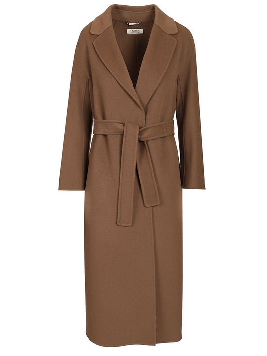 Midi Coat In Wool Drap Coats Brown