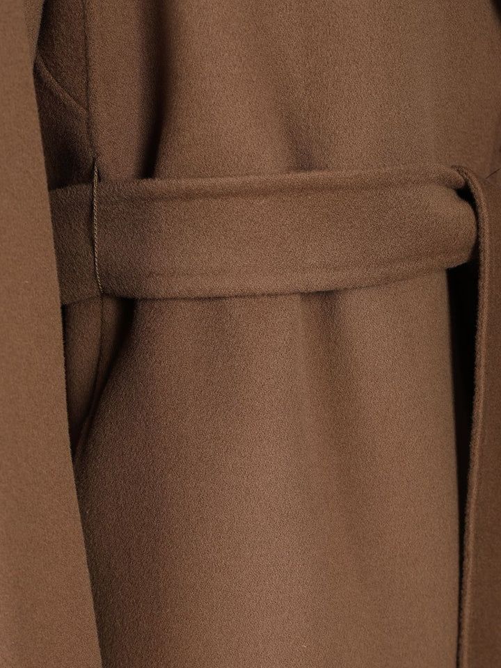 'S Max Mara Midi Coat In Wool Drap Coats - Brown | 25c9cc10caadc3d0593e6a3dd4142369def6fc22