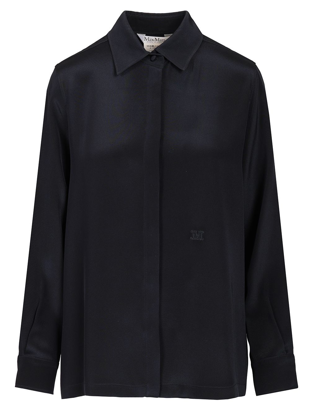 Max Mara Shirt In Silk Crêpe De Chine Shirts - Blue | 285a669ee8bd1d164dee6e603212e542ab57790e