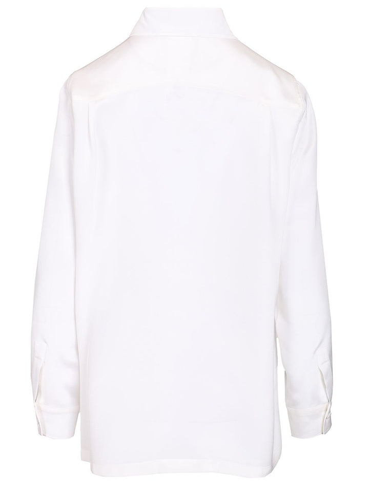 Max Mara Shirt In Silk Crêpe De Chine Shirts - White | 3069c0fc1b140a66e67e07e91137a9793d262fd9