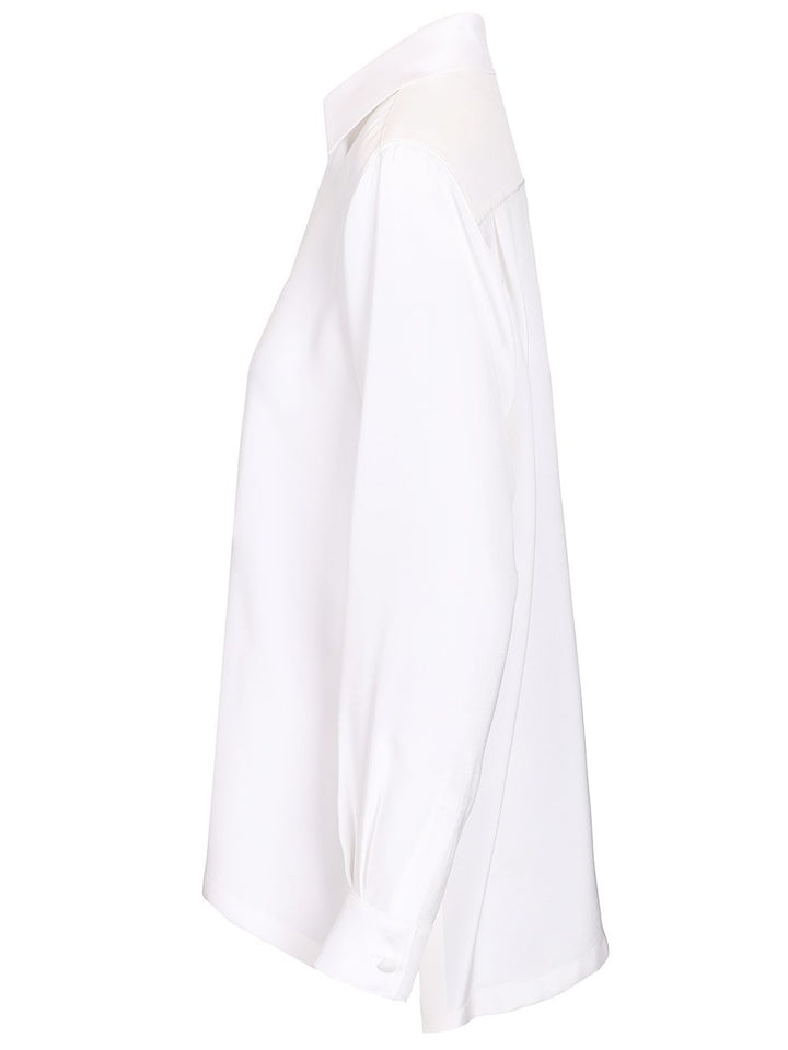Max Mara Shirt In Silk Crêpe De Chine Shirts - White | 10e36c5ddf1b49e673820b64b6ccdc14bd686a9c