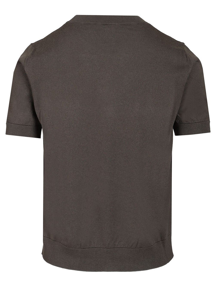 'S Max Mara Sweater In Cotton, Silk And Cashmere Yarn T-Shirt - Grey | 089cb0ff1c10b1d35cf5a80b9da60ac4c6d1f217