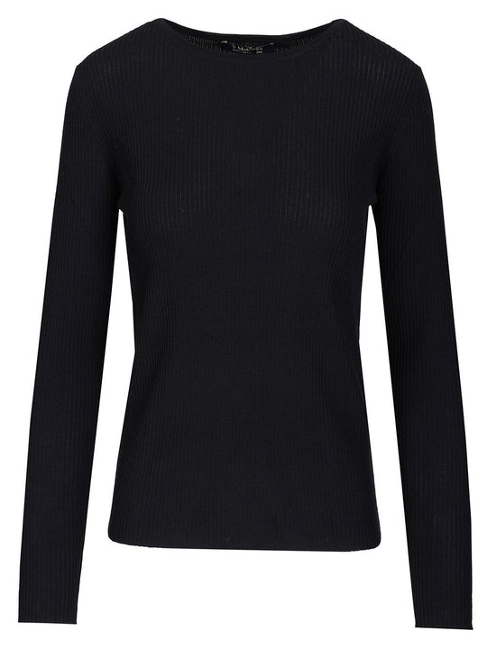 Disegno Wool Rib Crewneck Long Sleeve Knitwear Blue