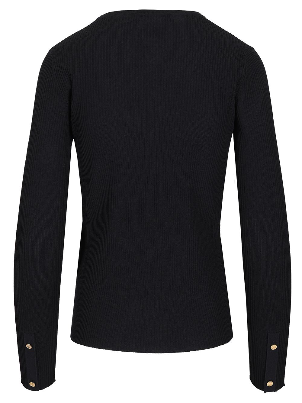 'S Max Mara Disegno Wool Rib Crewneck Long Sleeve Knitwear - Blue | c4858391044f5e33e9faeaf0e005dee30317462a