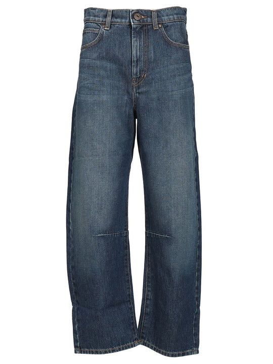 Barrel-Leg Jeans Blue