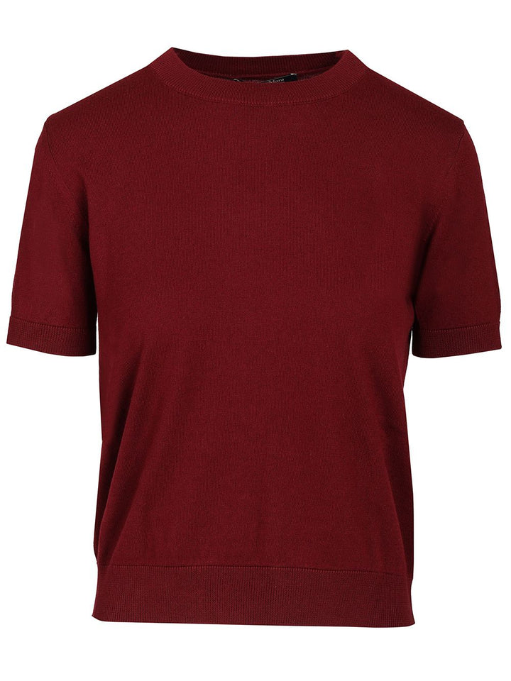 'S Max Mara Sweater In Cotton, Silk And Cashmere Yarn T-Shirt - Bordeaux | 94aeabea42098d50a68dfe70c484519c361af300