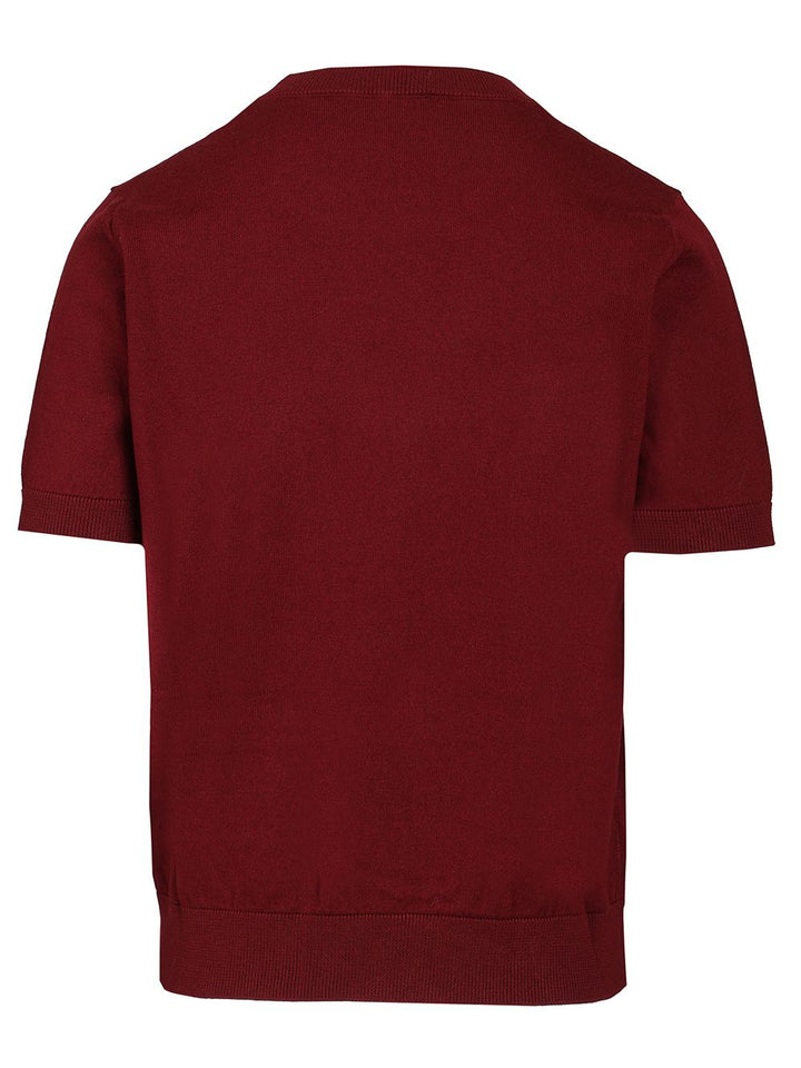'S Max Mara Sweater In Cotton, Silk And Cashmere Yarn T-Shirt - Bordeaux | c7b55500e41d30a6f107b5da84ef8c11967e2563