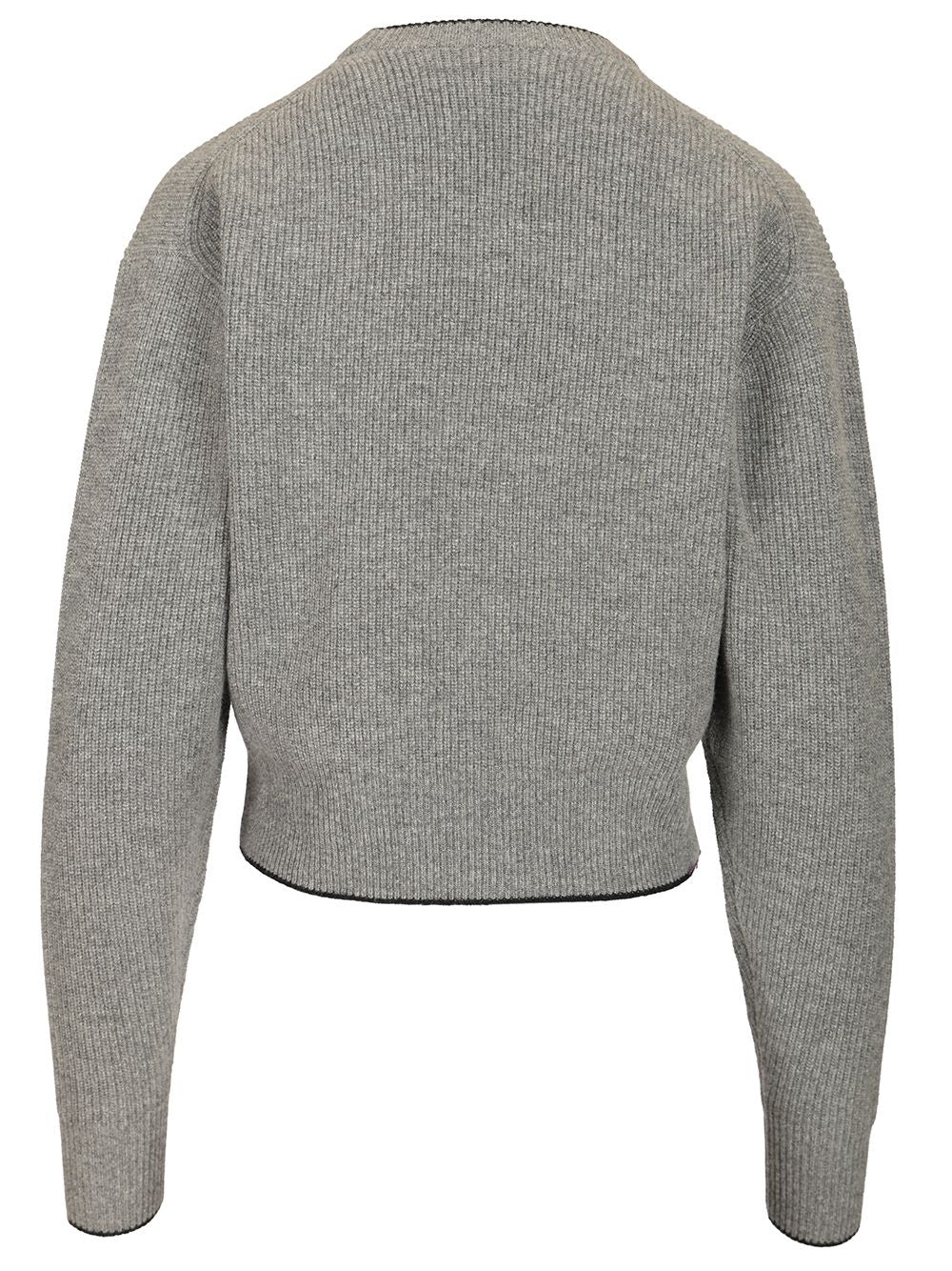 Chloe' Chloe Heart Crewneck Sweater Knitwear - Grey | 8ab9b7cc9cb1e9f38f157fff1f32e1896bb06a5b