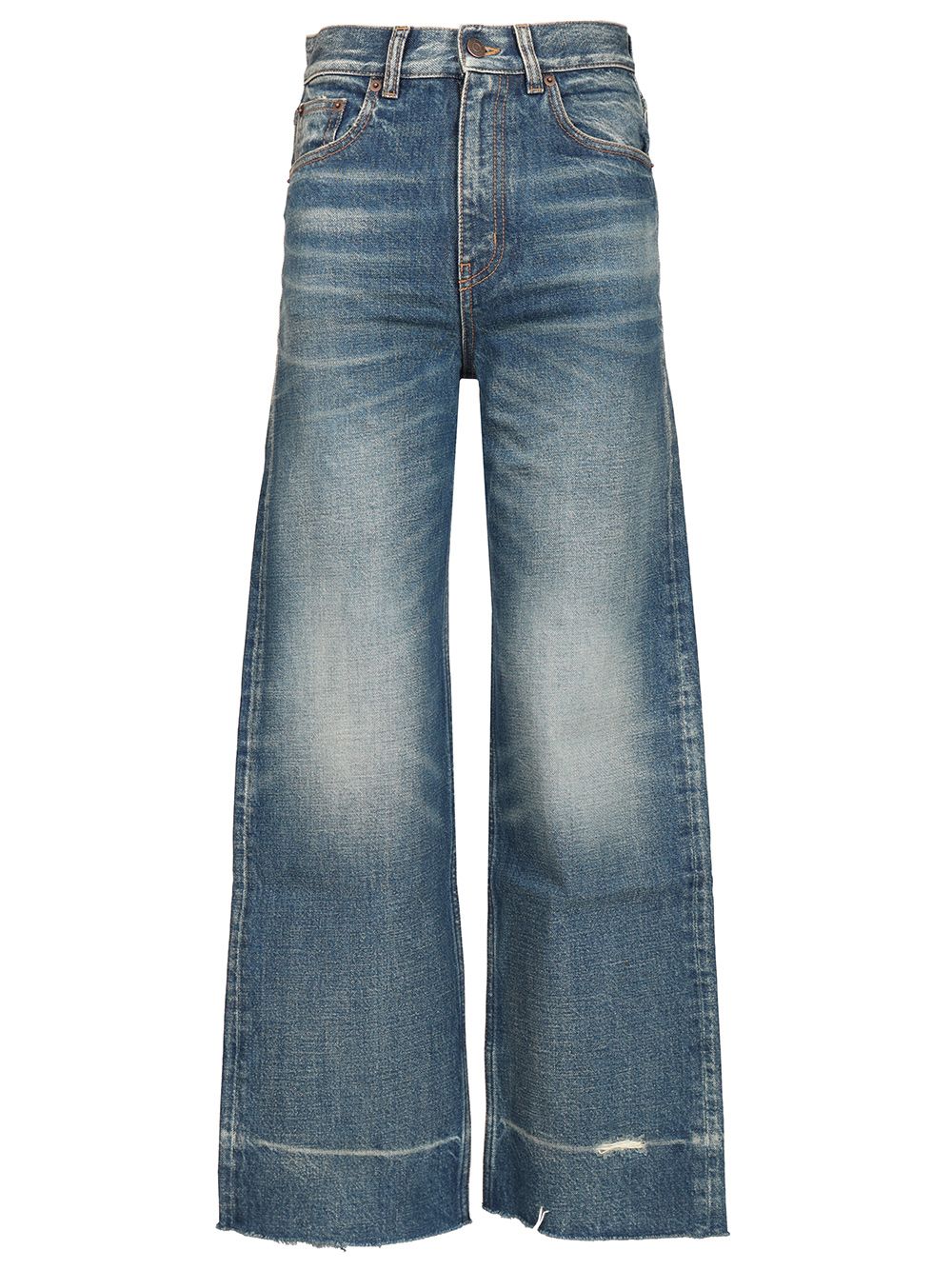 Chloe' Cropped Unfinished Hem Regular Denim Jeans - Blue | 22d8eac1d54e7b6c7dbea71db43d05a51f763a63