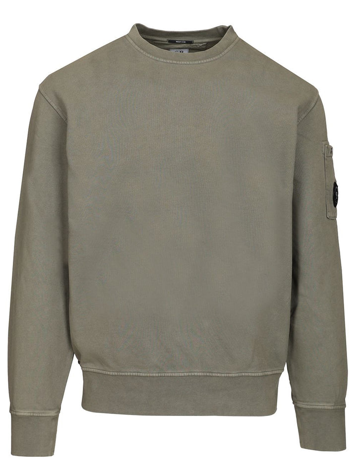 C.P. Company Brushed And Emerized Diagonal Fleece Crewneck Lens Sweatshirt Sweatshirts - Grey | d1ce1ab3bcc205010496f0da026935f1a168c8b0