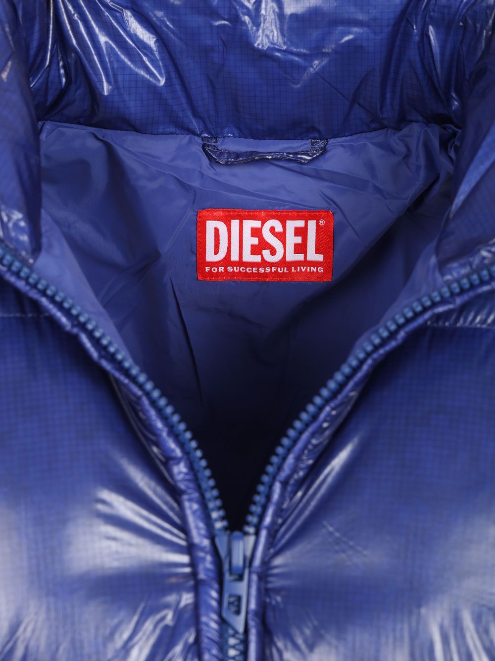 Diesel Quilted Taslan Down Jacket With Viraloff® Treatment Coats - Blue | 21b0779e95dff850834fa041bb56a8b3f0837f1b