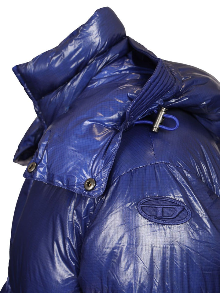 Diesel Quilted Taslan Down Jacket With Viraloff® Treatment Coats - Blue | c65db54165c7c8115734aa1b869cfe11bc281e62