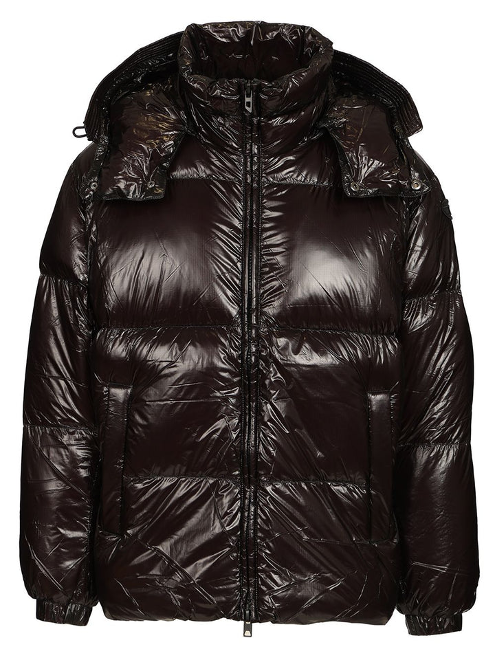 Diesel Quilted Taslan Down Jacket With Viraloff® Treatment Coats - Black | 0d0203fd2a1616389b560e0914caf0b95e518ba1