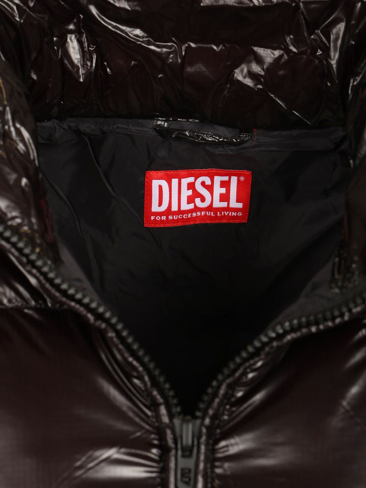 Diesel Quilted Taslan Down Jacket With Viraloff® Treatment Coats - Black | 578678ff13cd3c0ab6620d194c49e59fe9040b0f