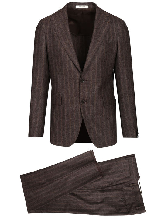 Single-Breasted Suit In Super 110s Wool Dresses Brown
