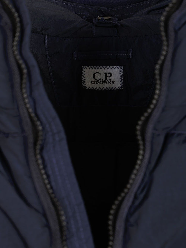 C.P. Company Chrome-R Goggle Down Jacket Coats - Blue | c48810fc0bf48df780fa43852a567ebac14fed1c