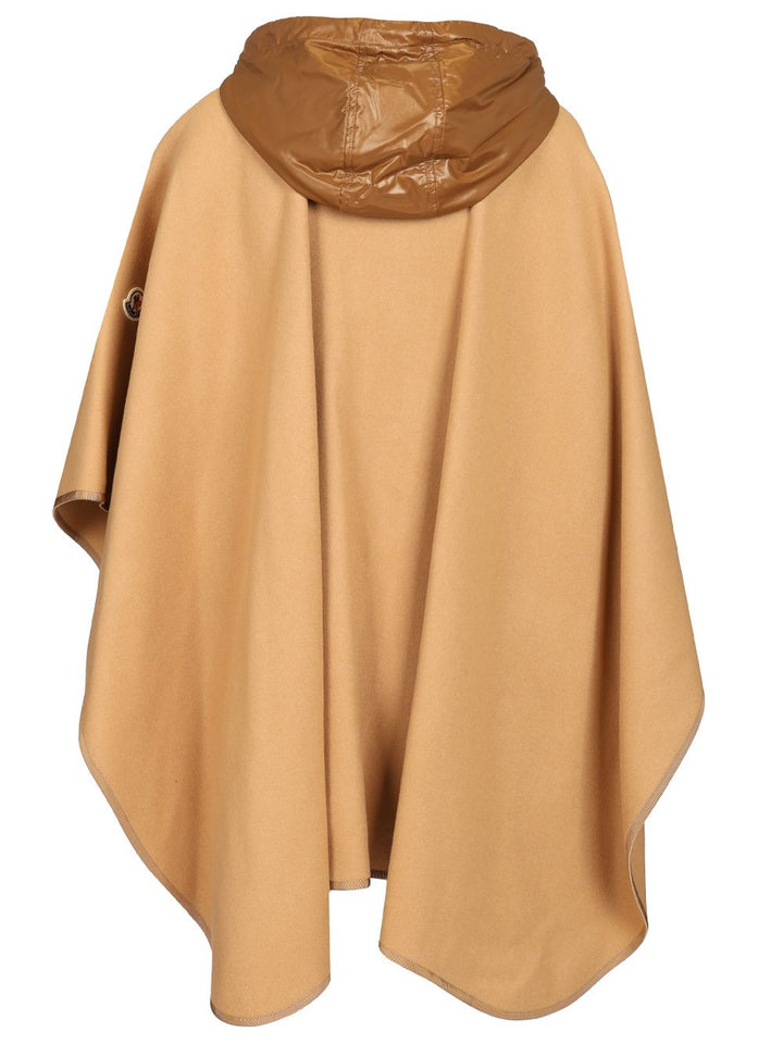 Moncler Padded Cape In Wool Blend Jackets - Beige | 4dbcdc9bee20cfe9fb63766c4aca8a756e0cf9df